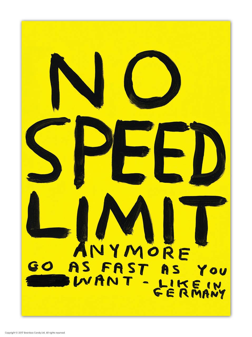 David Shrigley Postcard No Speed Limit